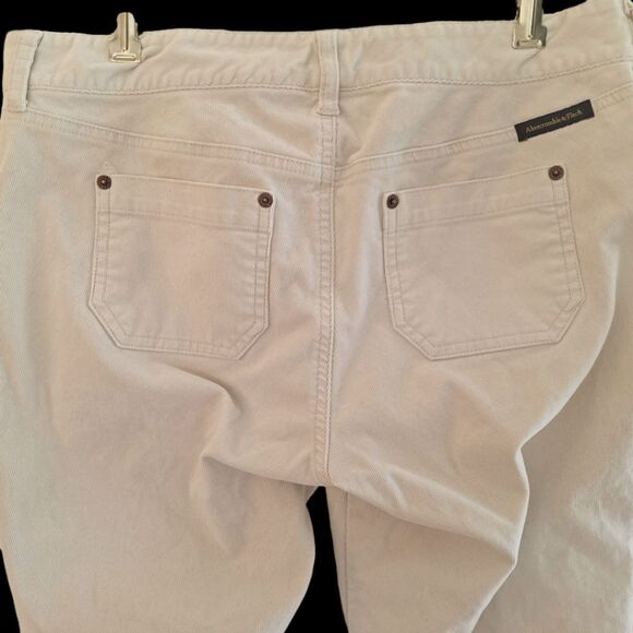 Y2K Abercrombie & Fitch Flared Corduroy Jeans Pants Side Slit Zip Pockets size 8 - Picture 5 of 16